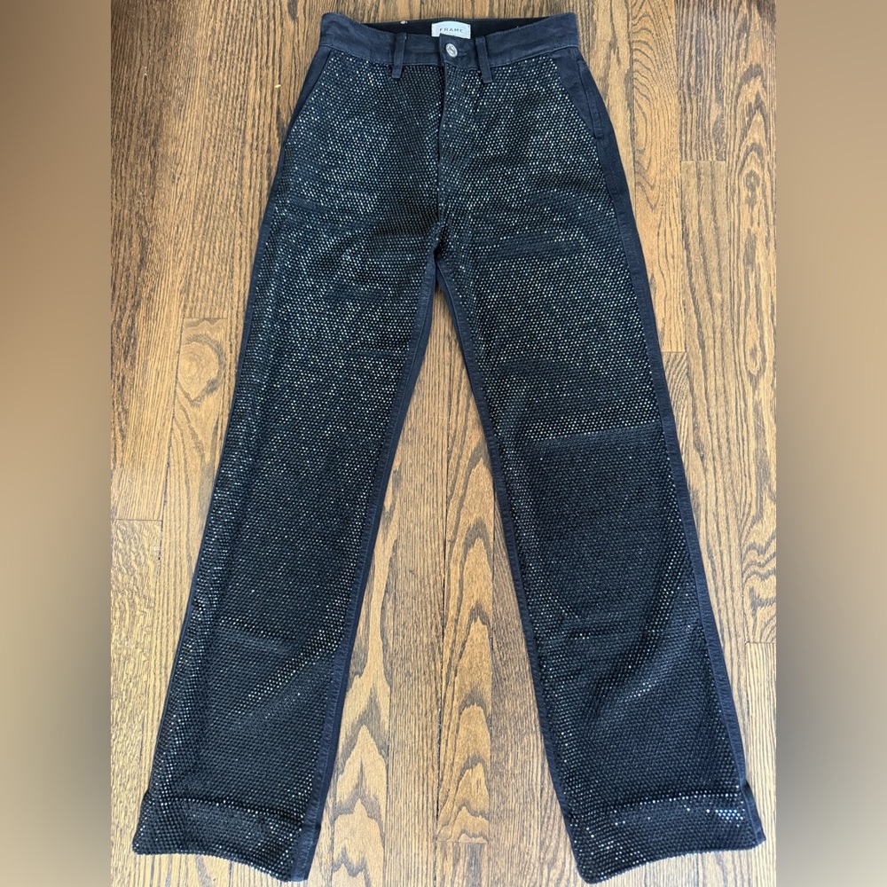 Frame Le Jane Black Rhinestone Pants